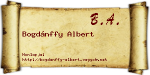 Bogdánffy Albert névjegykártya
