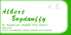 albert bogdanffy business card